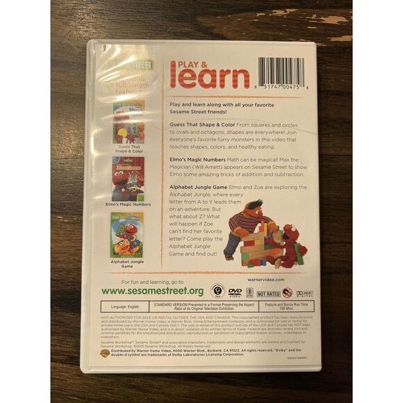 Sesame Street Elmo Play & Learn Math, Literacy, and Imagination DVD 2015 - Picture 2 of 6